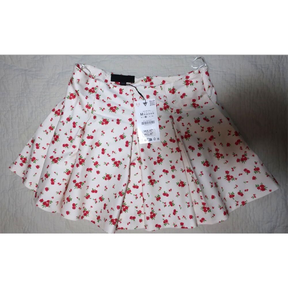 ZARA floral pleated skirt NWT - Picture 4 of 6